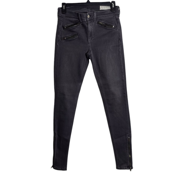 RAG & BONE Moto Skinny Zippered Jeans in Seattle Grey Size 28 - Picture 1 of 16